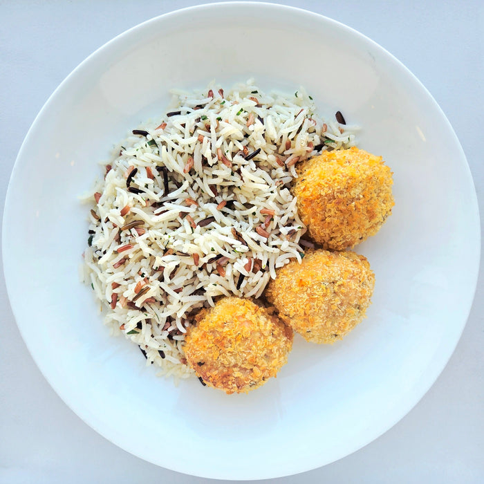 Salmon Croquettes | Three Rice Pilaf