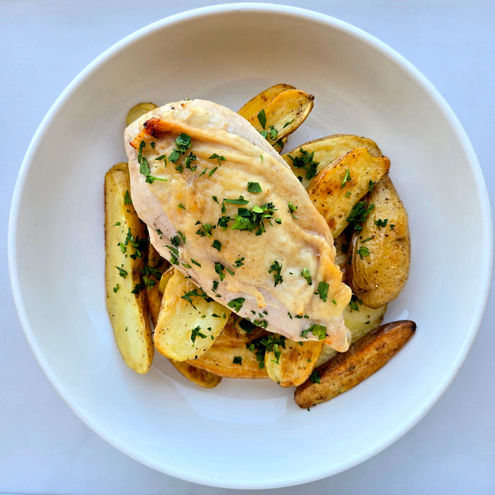Apple Brined Chicken | Fingerling Potatoes