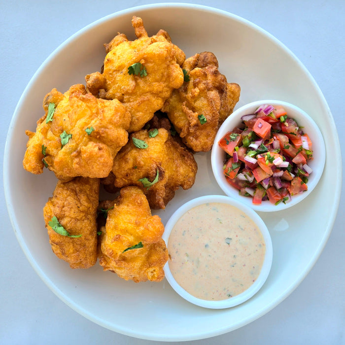 Corn Fritters | Chipotle Crème | Pico de Gallo