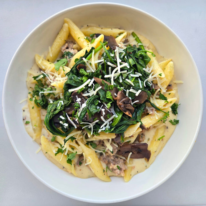 Creamy Pasta | Italian Sausage | Spinach and Mushroom