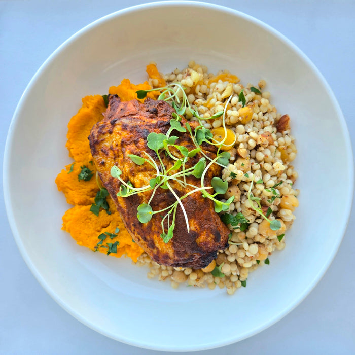 Harissa Chicken | Roasted Carrot Purée | Autumn Couscous