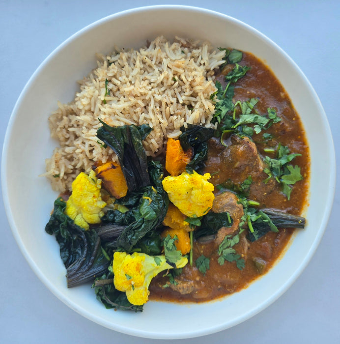 Lamb Curry | Biryani | Swiss Chard, Squash and Cauliflower