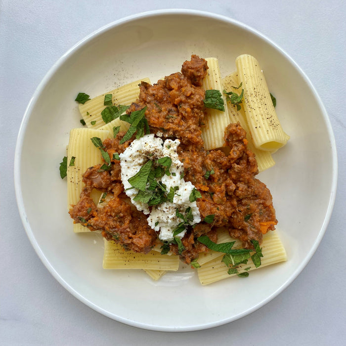 Cardamom Spiced Lamb Ragu | Pasta | Black Pepper Ricotta