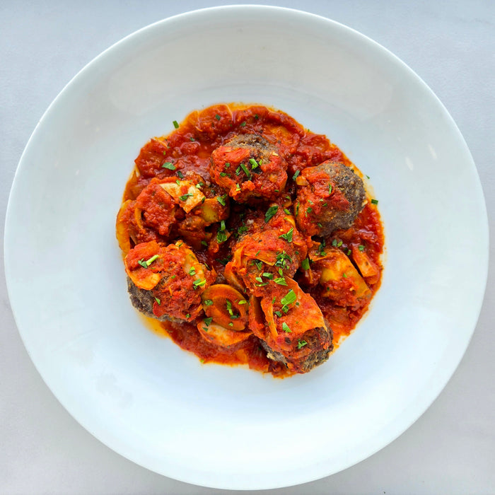 Veal Meatballs with Artichoke and Olive