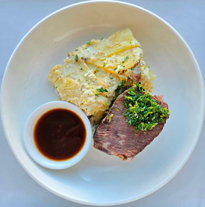 Red Wine–Braised Short Rib | Parsnip Gratin | Gremolata