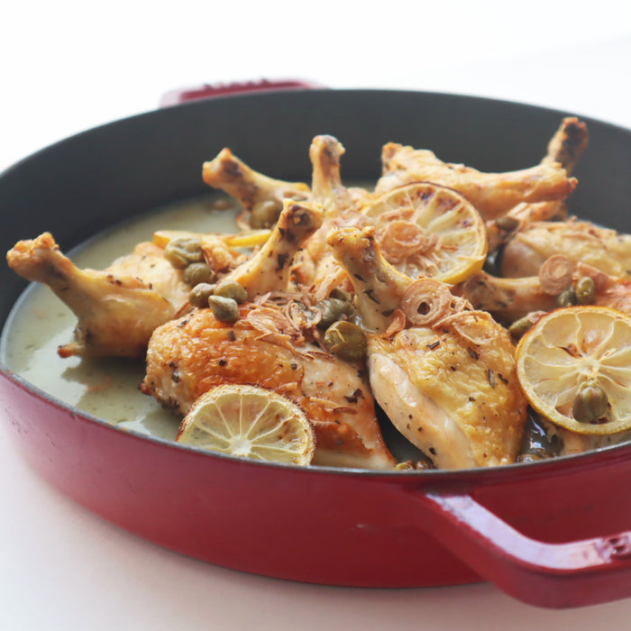 Rosemary Lemon Chicken with Capers and Fried Onions